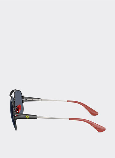 Ferrari Ray-Ban for Scuderia Ferrari RB3762M in black metal with dark grey lenses Black LA01Af