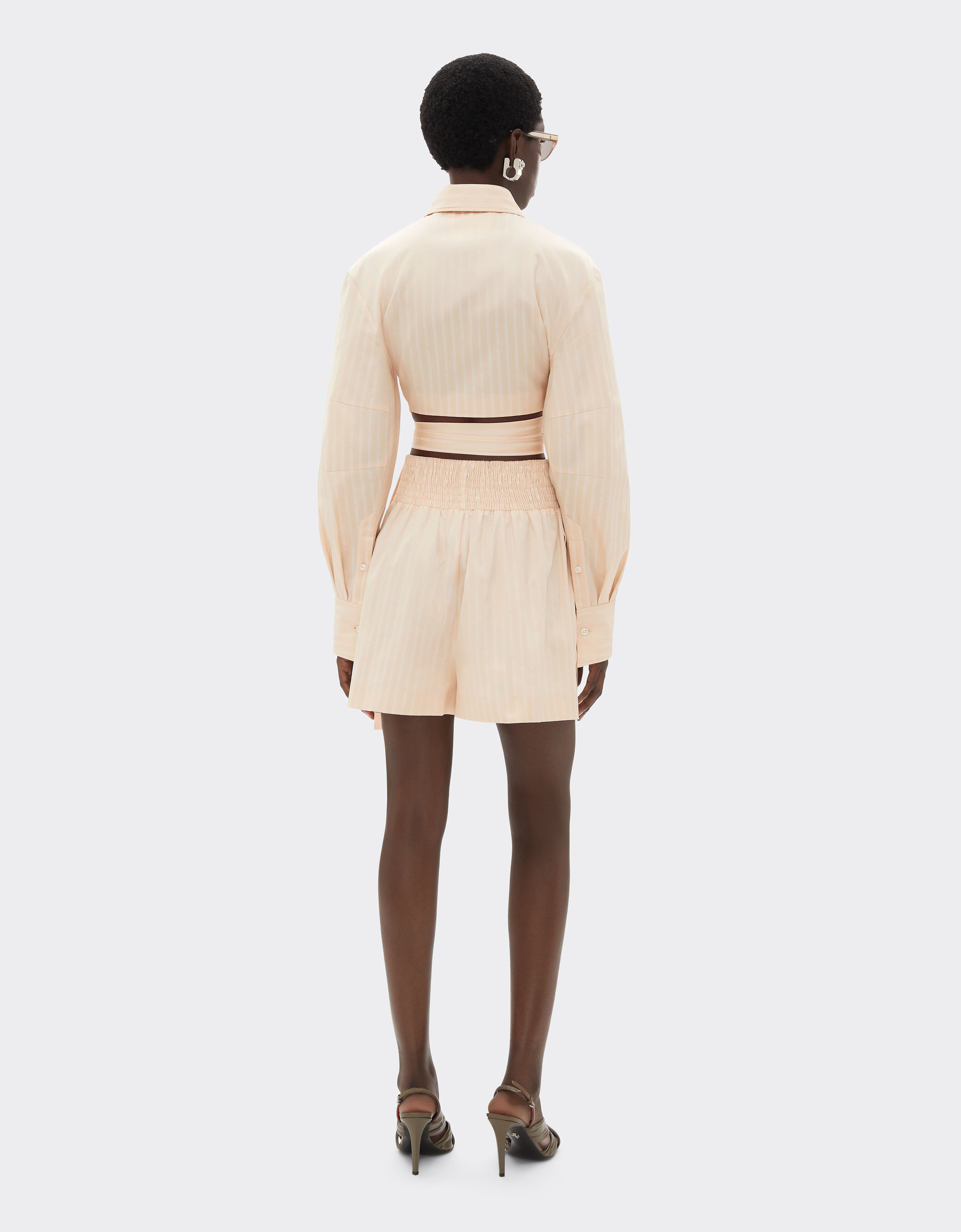 Ferrari Cotton shirt with Ferrari Monogram motif Powder Pink 50076f