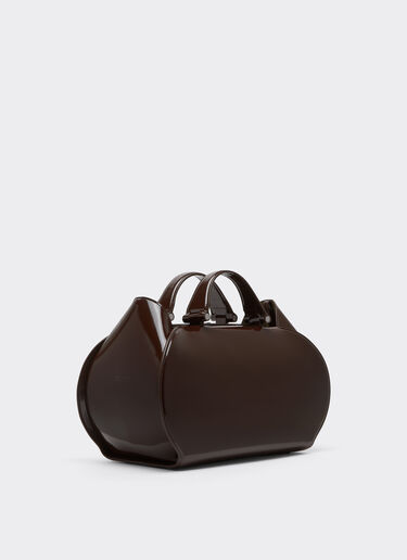 Ferrari Dino bowling bag in shiny leather Ferrari Ferrari Dino bowling bag in shiny leather Espresso 49232f