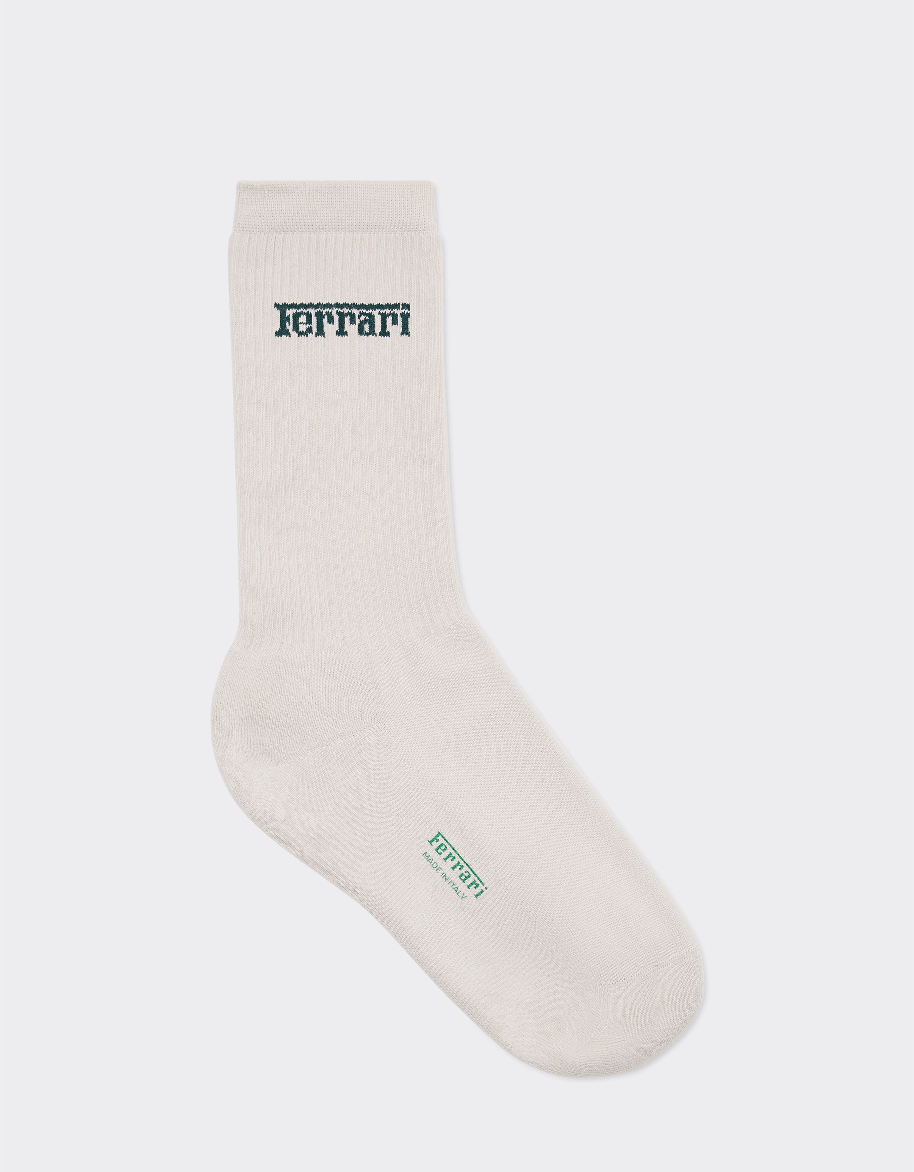 Ferrari Calcetines de algodón con logotipo jacquard Ecru 21922f