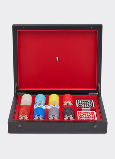 Ferrari Poker kit with case in wood and carbon fibre Black 48588f