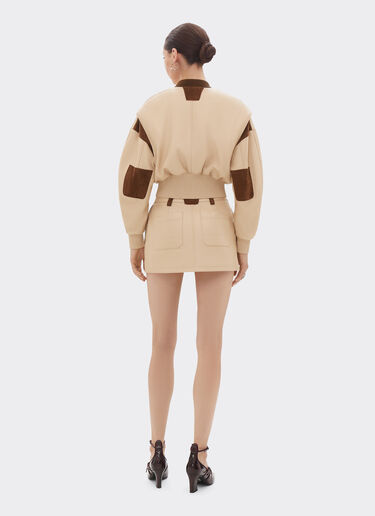 Ferrari Bomber jacket in nappa and suede Chalk 22659f