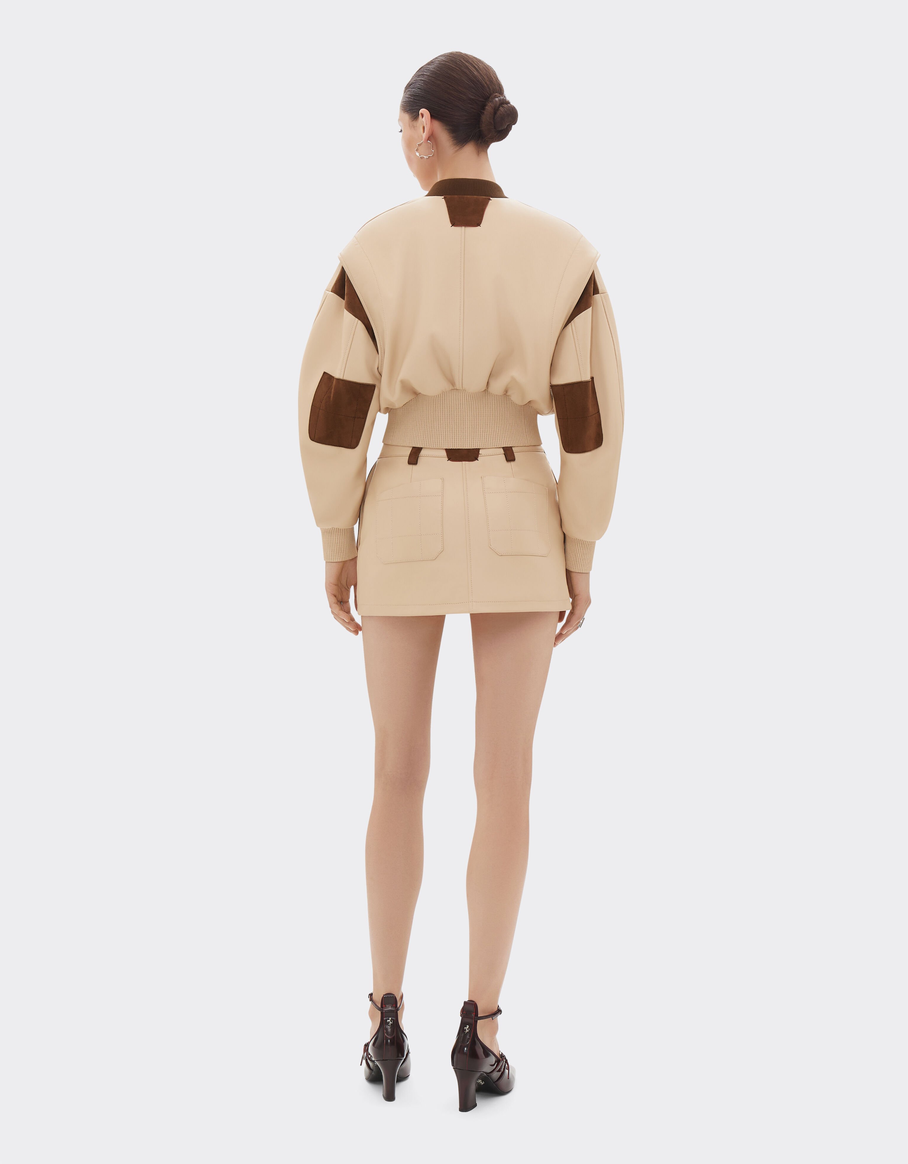 Ferrari Bomber jacket in nappa and suede Chalk 22659f