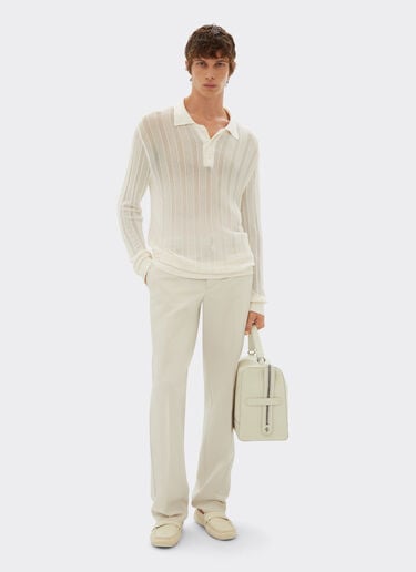 Ferrari Chinos in cotton gabardine Ecru 21893f