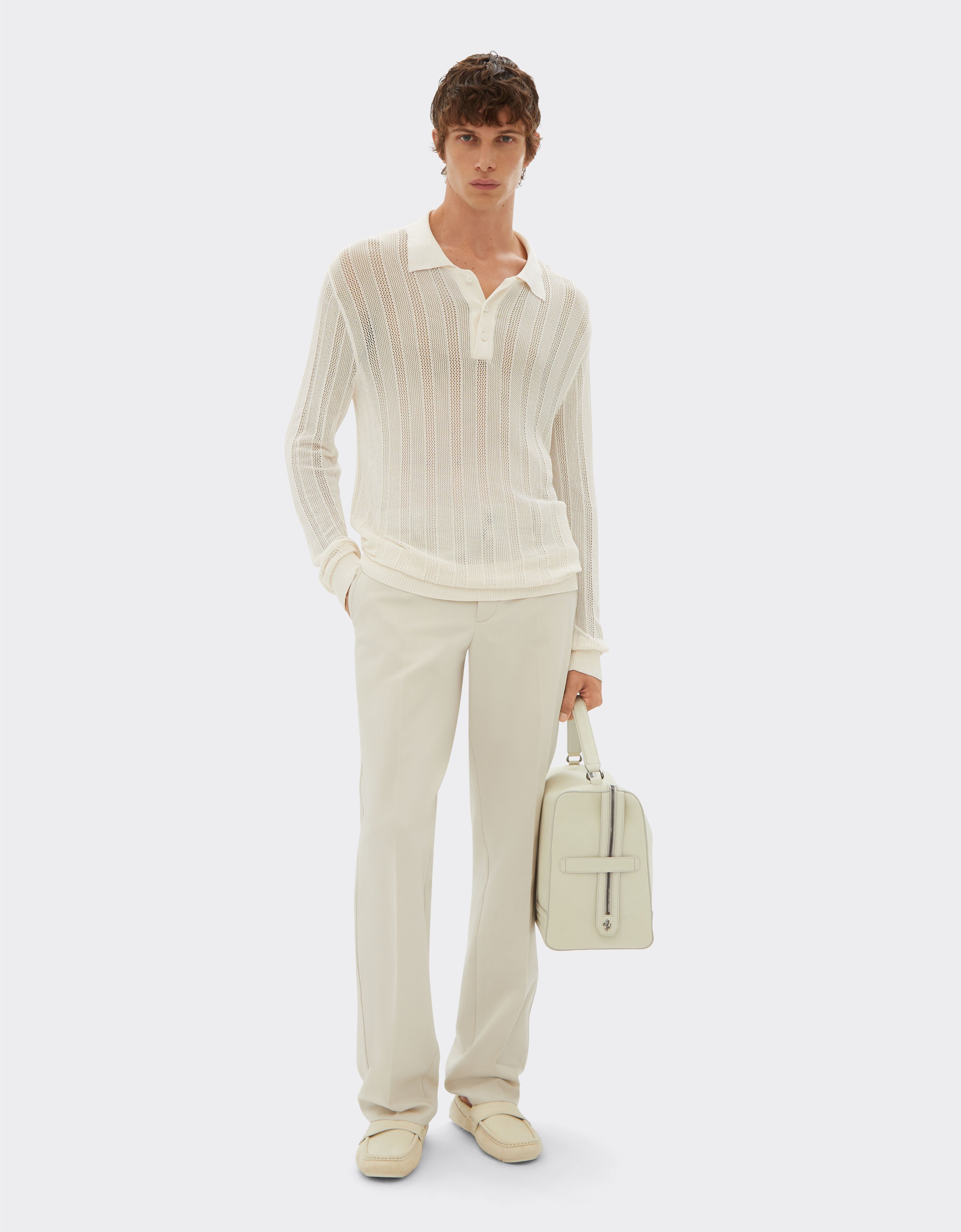 Ferrari Chinos in cotton gabardine Ecru 21893f