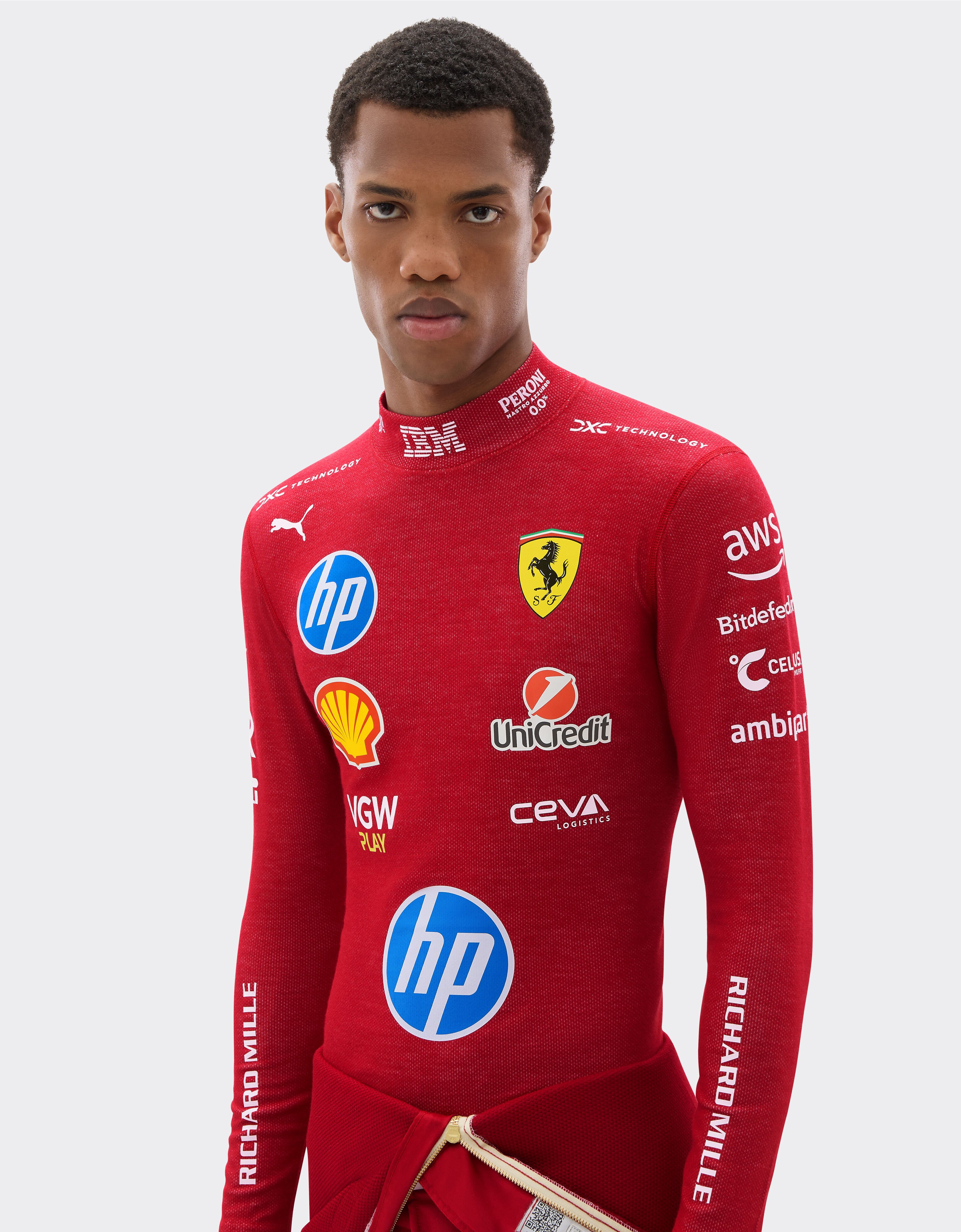 Ferrari Charles Leclerc Puma racing undersuit for Scuderia Ferrari Red LA08Of