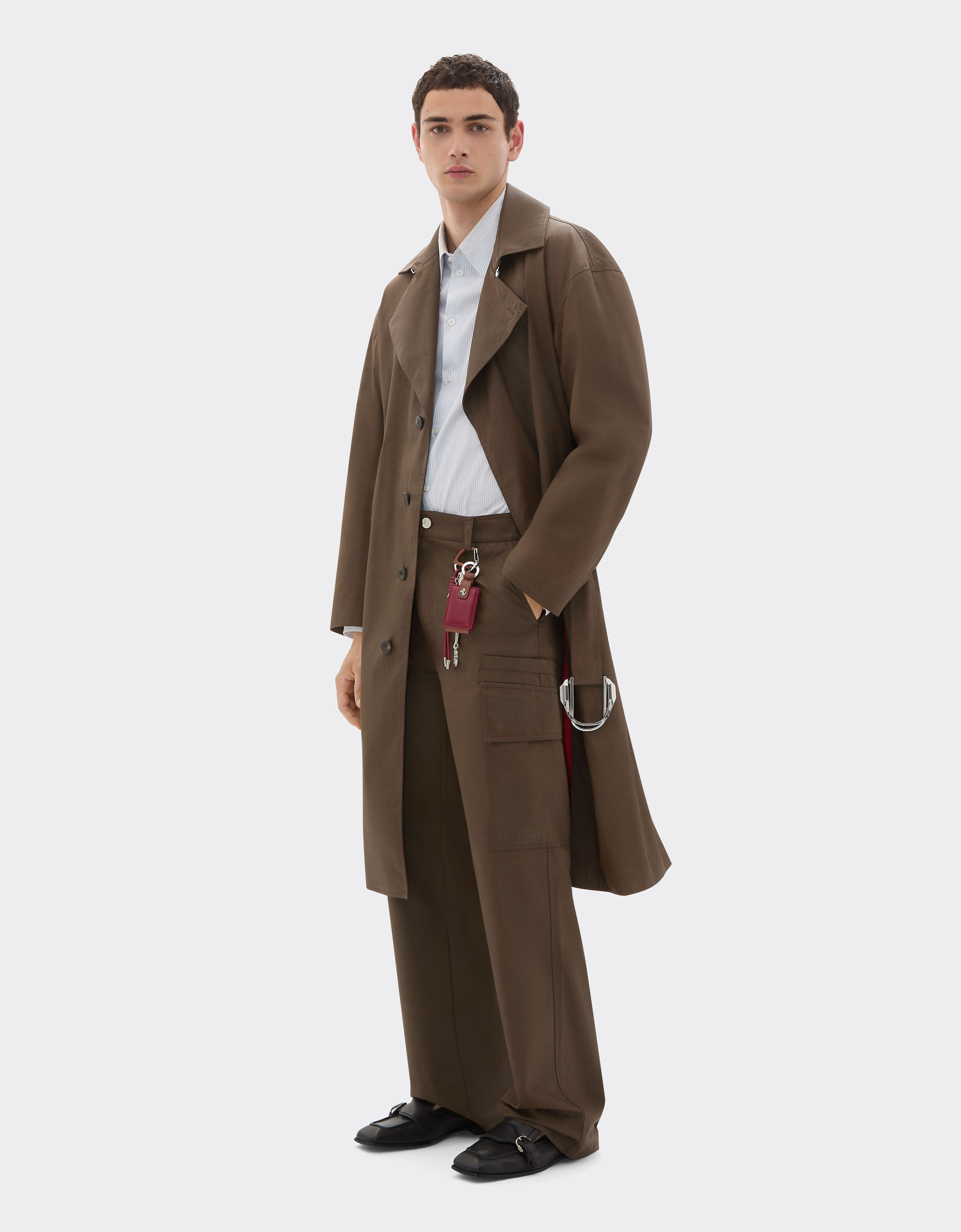 Ferrari Cargo pants in vintage-effect technical gabardine Khaki Green 49922f