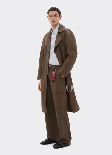 Ferrari Cargo pants in vintage-effect technical gabardine Khaki Green 49922f