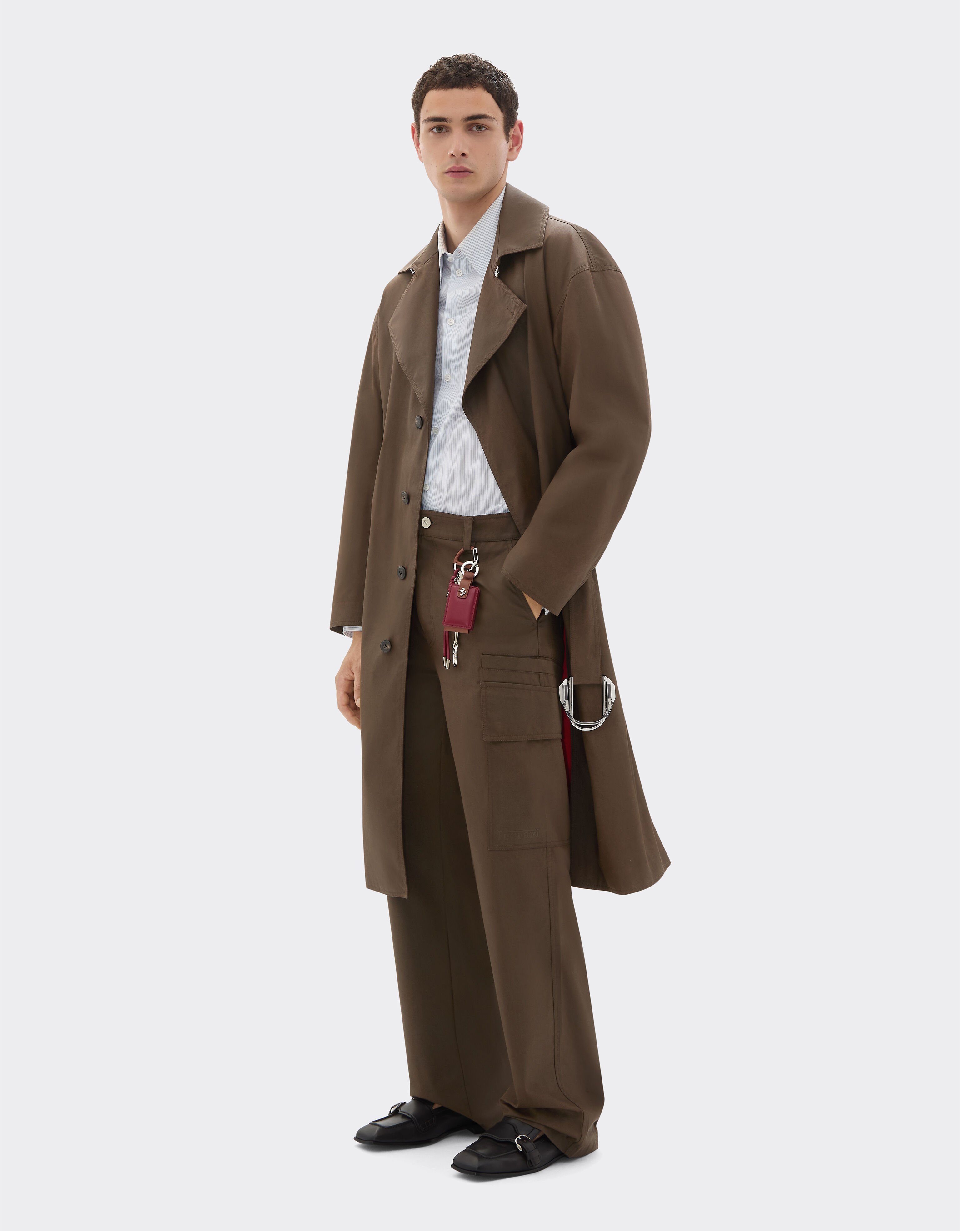 Ferrari Cargo pants in vintage-effect technical gabardine Khaki Green 49922f