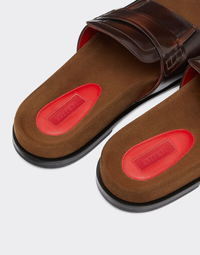 Ferrari Slide loafers in brushed leather Brown 22017f