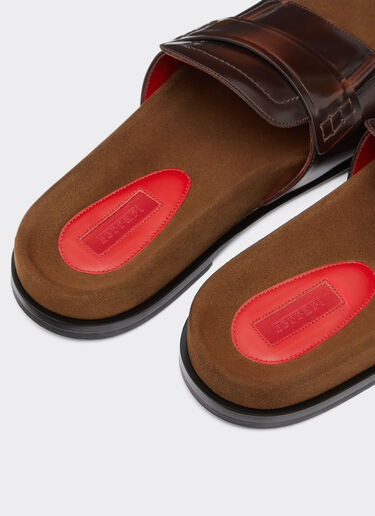 Ferrari Slide loafers in brushed leather Brown 22017f