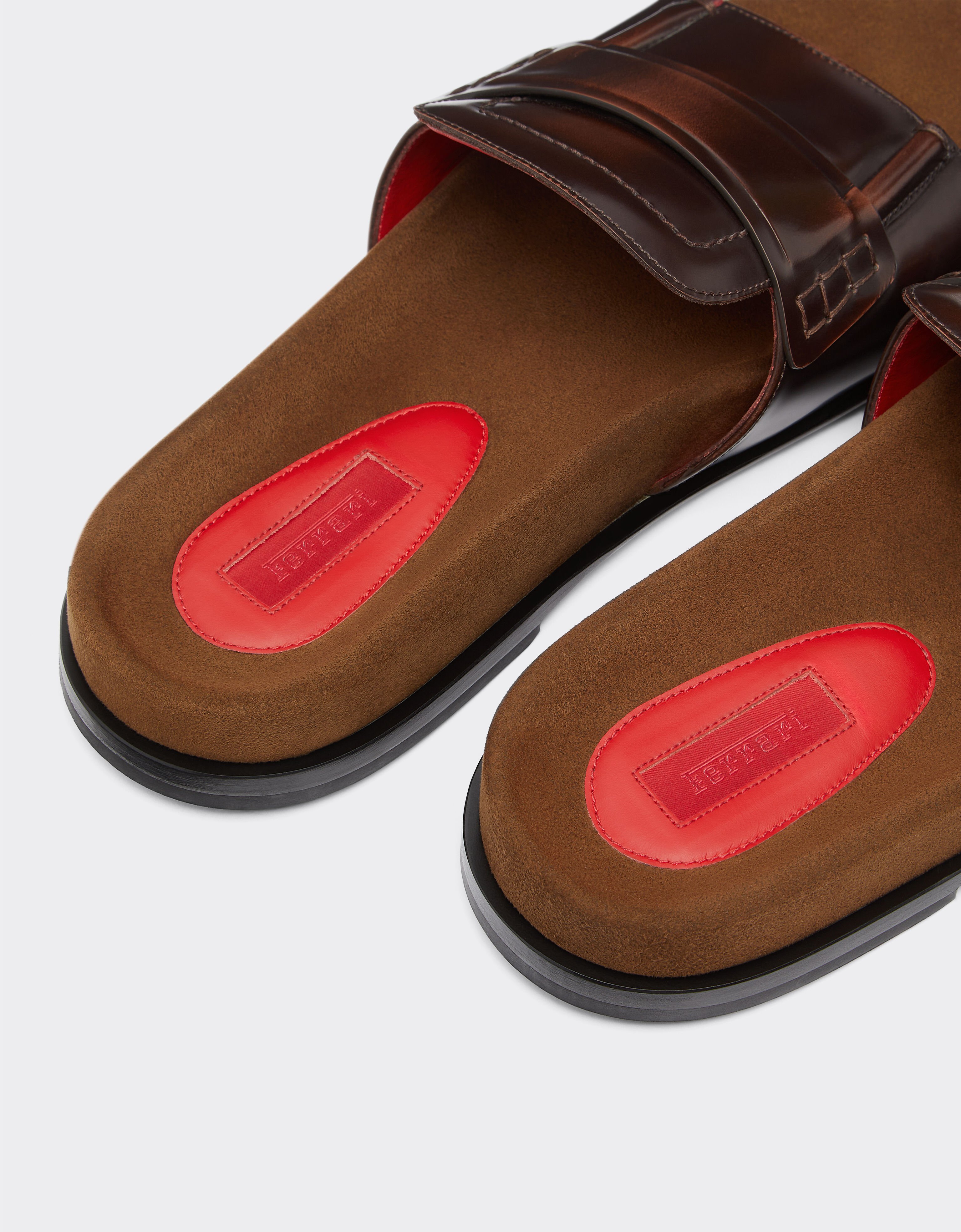 Ferrari Slide loafers in brushed leather Brown 22017f