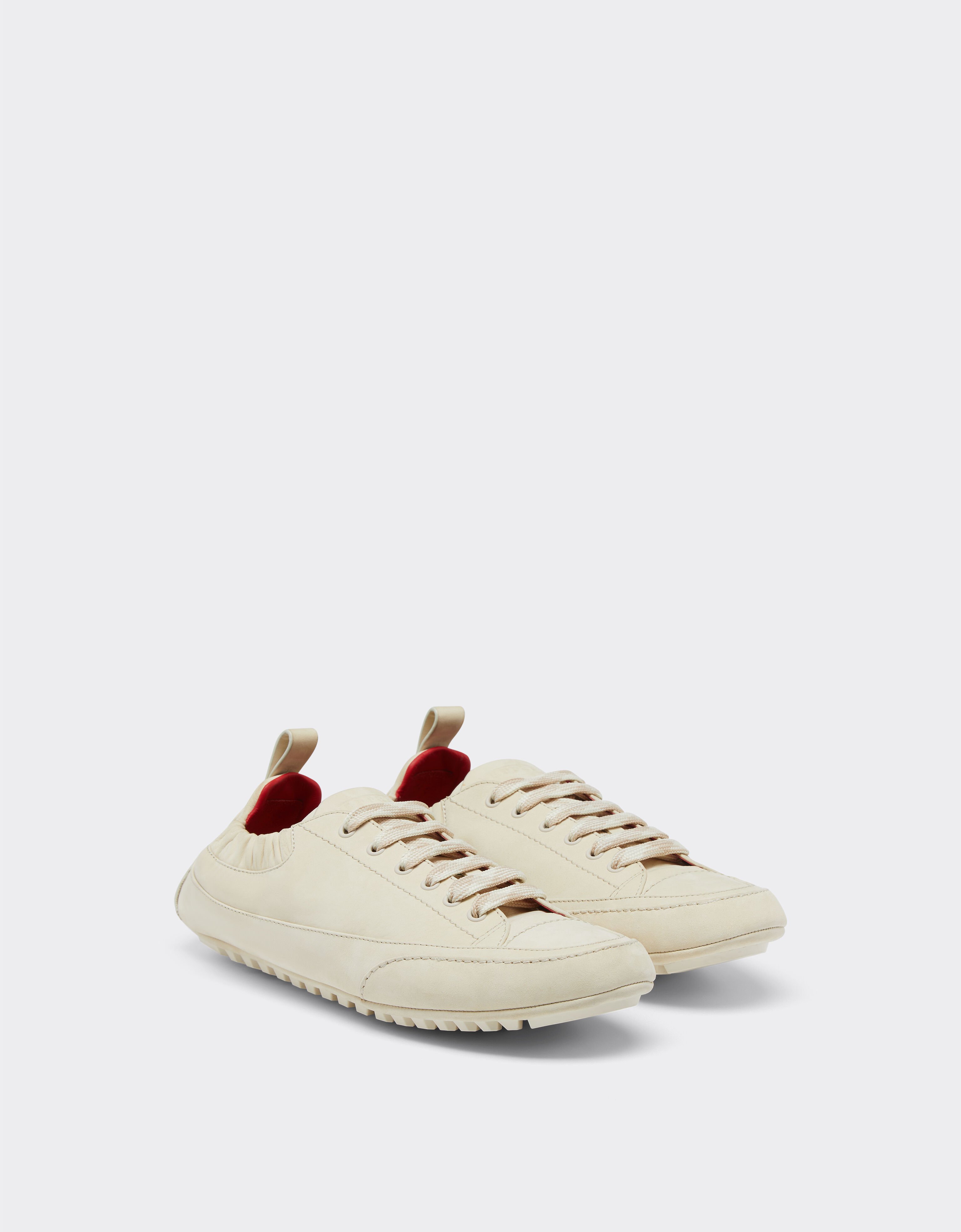 Ferrari Driving trainers in nubuck leather Ecru 22033f