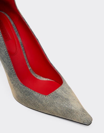 Ferrari Stone-washed denim pumps Blu Denim 51306f