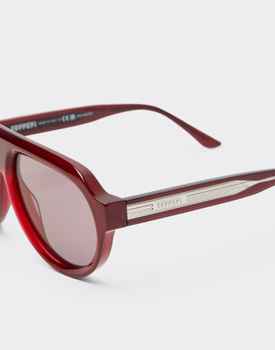 Ferrari Ferrari sunglasses in opal red acetate with gold mirrored purple polarized lenses Dark Red LA0EVf