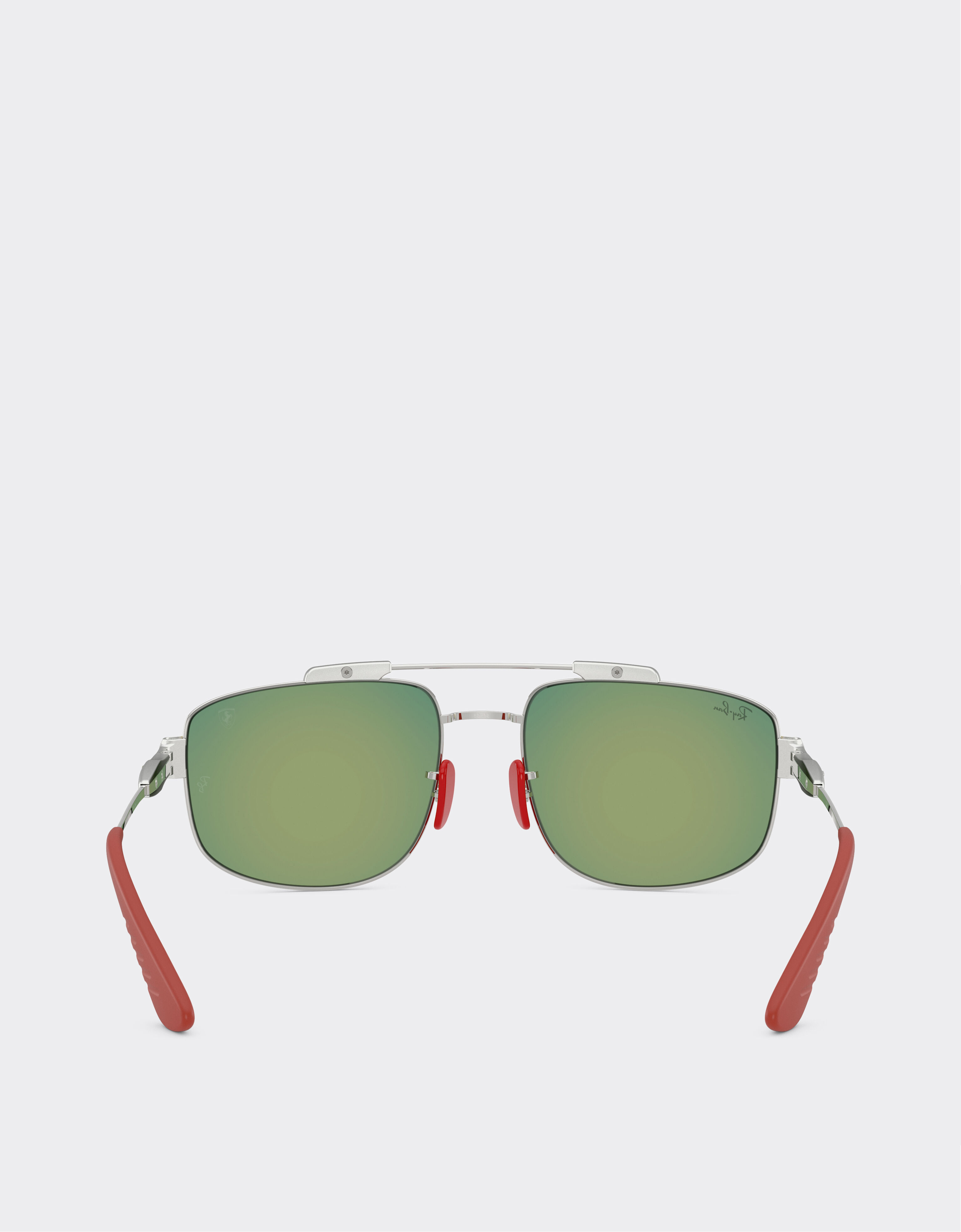 Ferrari Ray-Ban pour Scuderia Ferrari RB3789M en métal argenté avec verres gris miroir rouge Silver LA0JJf