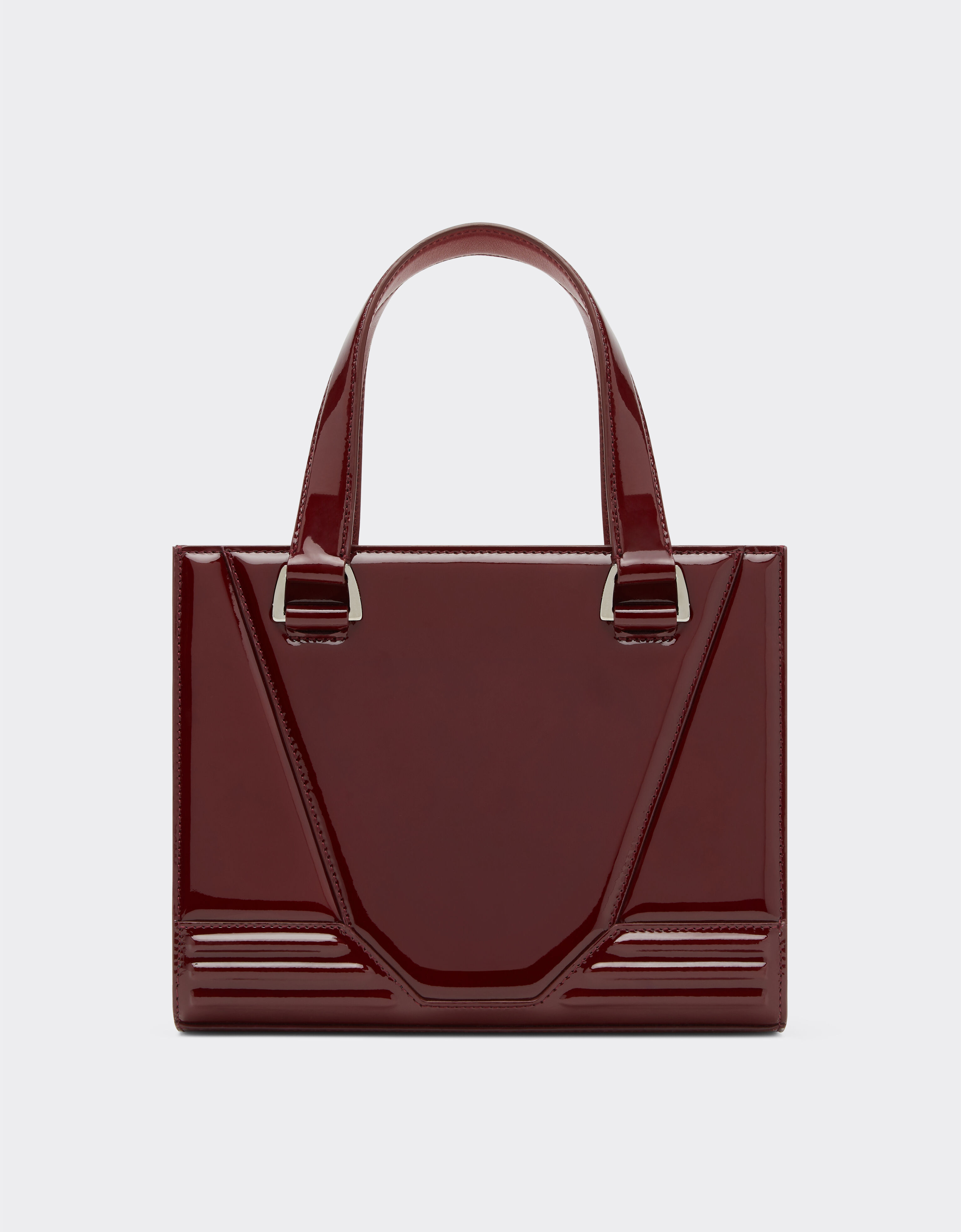 Ferrari mini tote GT Bag in patent leather in Burgundy Ferrari