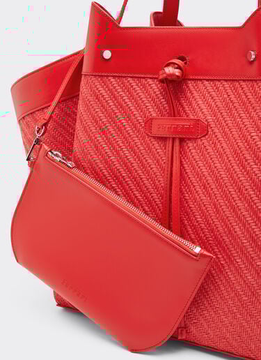 Raffia and leather tote bag Ferrari Raffia and leather tote bag Rosso Dino 49110f