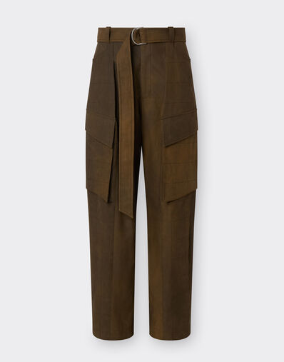 Ferrari Cargo trousers in dyed cotton twill Tabacco 22099f