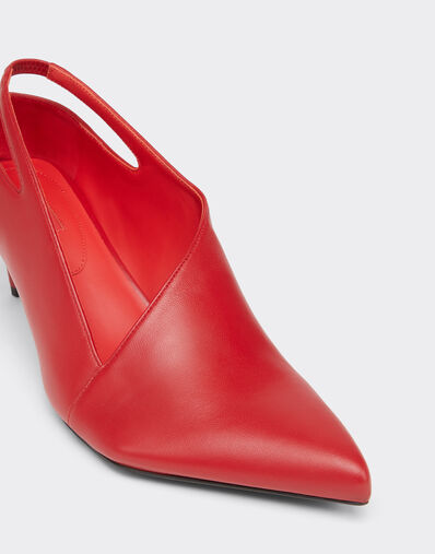 Leather Slingback with Side Cut-out Ferrari Leather Slingback with Side Cut-out Rosso Cardinale CSWSL0006XL00004f