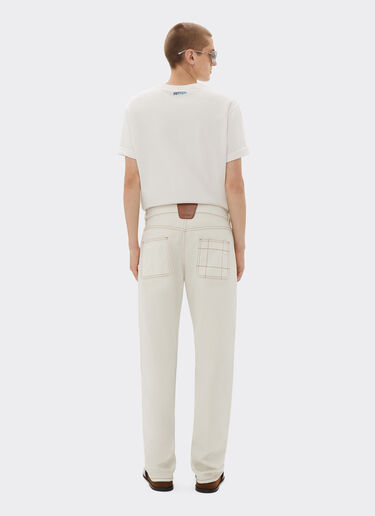Ferrari Five-pocket denim trousers Ecru 21814f