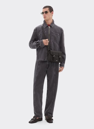 Ferrari Messenger bag in pelle granata Marrone Scuro 50583f