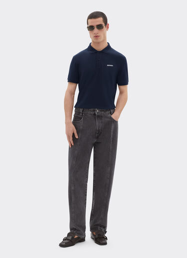 Cotton polo shirt with Ferrari logo Ferrari Cotton polo shirt with Ferrari logo Navy 51058f