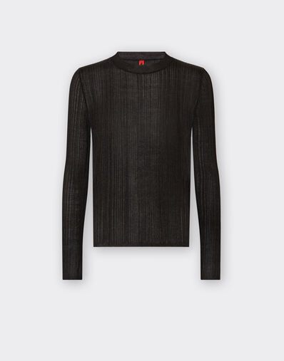 Ferrari Long-sleeved top in viscose and lurex Navy 21996f
