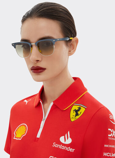 Ferrari Ray-Ban for Scuderia Ferrari RB3807M in blue metal with grey gradient lens Blu Scozia F1513f