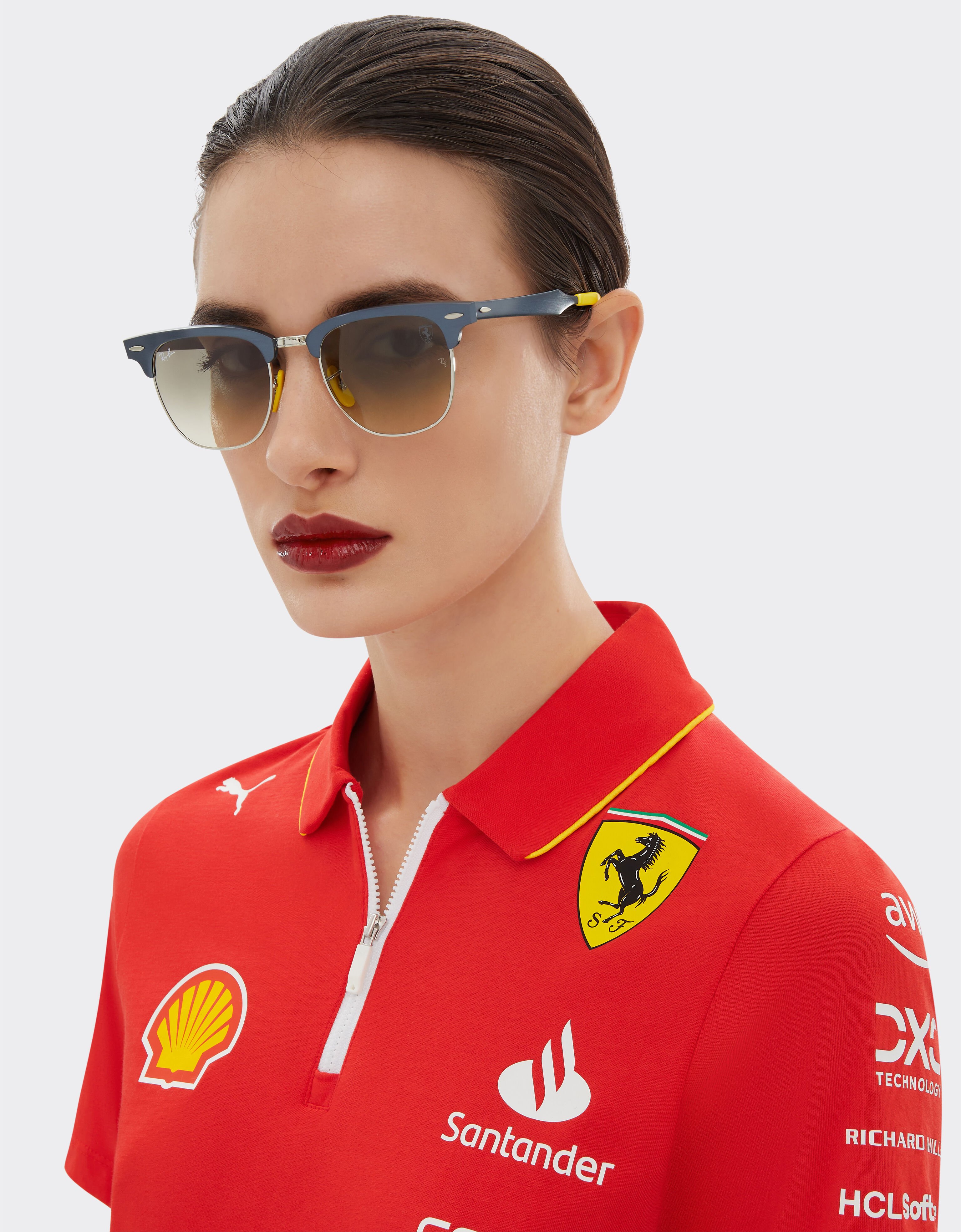 Ferrari Ray-Ban for Scuderia Ferrari RB3807M in blue metal with grey gradient lens Blu Scozia F1513f
