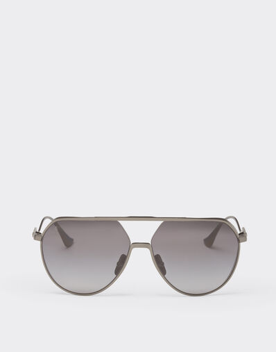 Ferrari Ferrari sunglasses in matt gunmetal grey titanium with polarised grey gradient lenses Satin Gold LA02Af