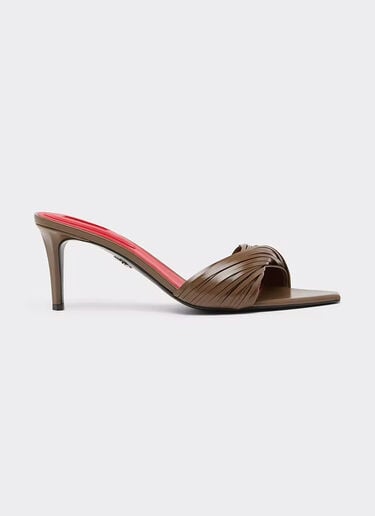 Leather Mules with Carved Fringes Ferrari Leather Mules with Carved Fringes Caffè CSWML0004XL00007f