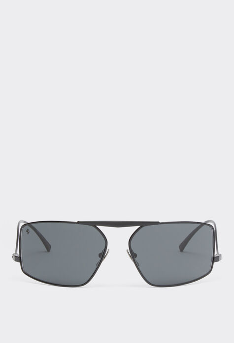 Ferrari Gafas de sol Ferrari de metal negro con lentes grises Negro mate F1250f