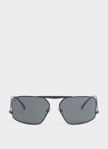 Ferrari Ferrari Sonnenbrille aus schwarzem Metall mit grauen Gläsern Schwarz F1211f