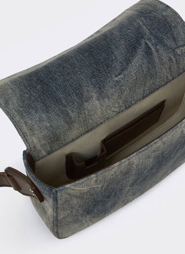 Ferrari Sac messager en denim acidulé Blu Denim 51330f