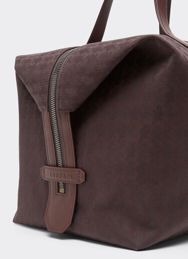 Ferrari Q-Cycle® jacquard duffle bag with Cavallino pattern Mahogany 49135f