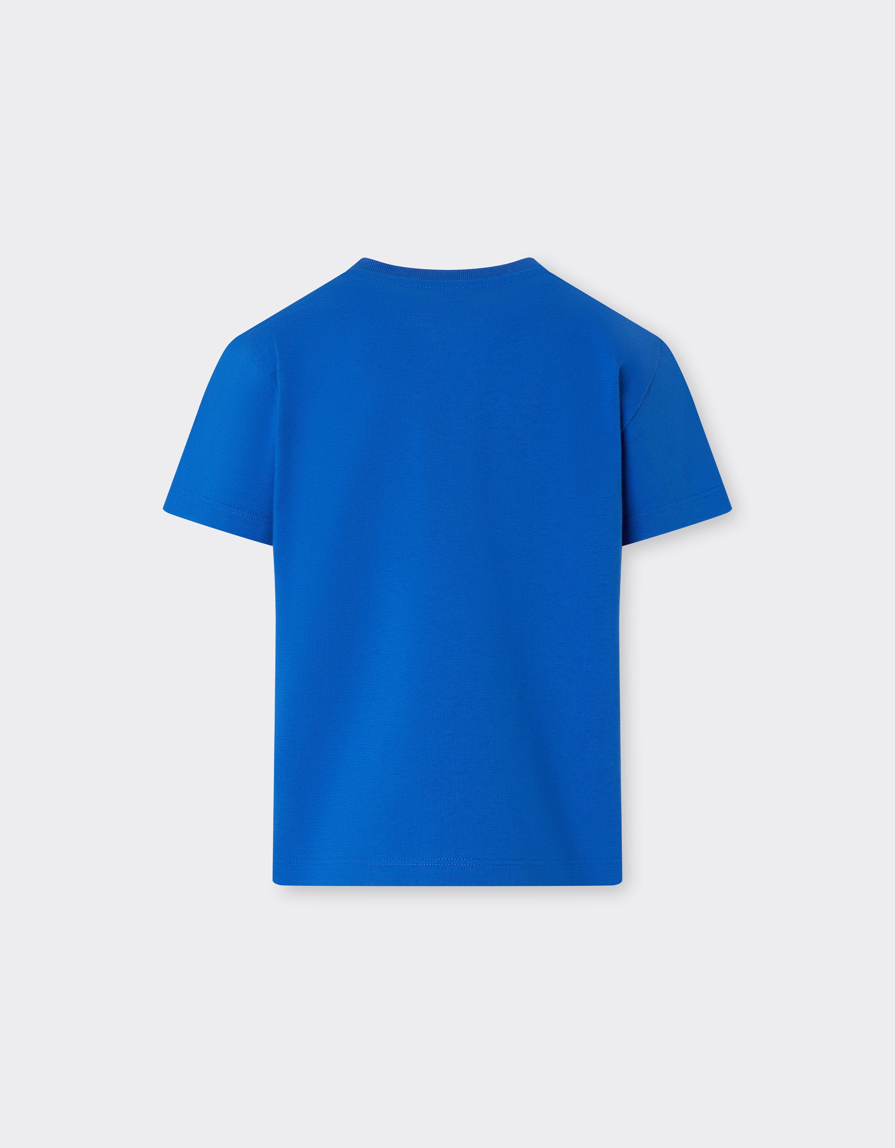 Ferrari Camiseta de algodón con logotipo Ferrari cepillado Azul Klein 22464fK