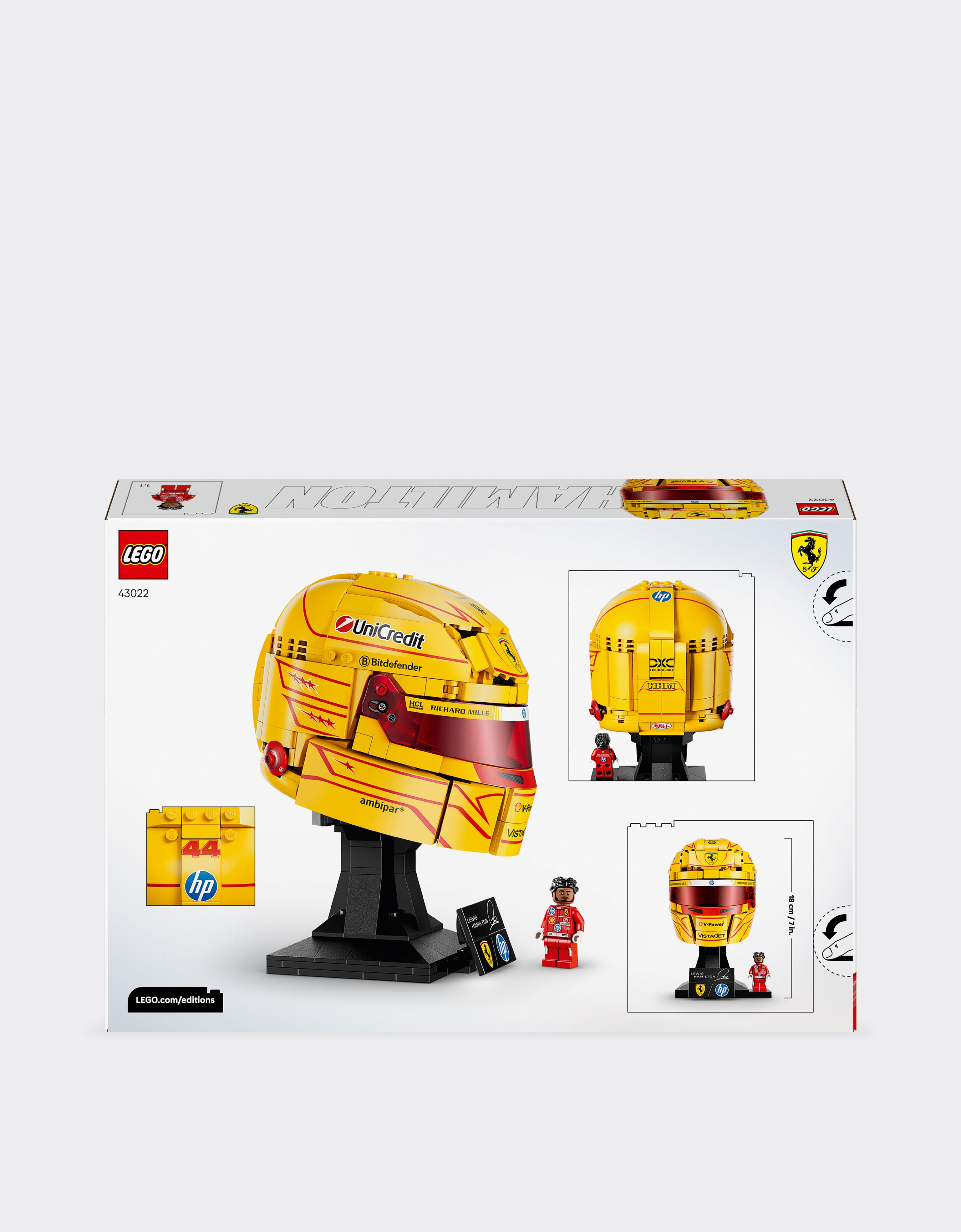 LEGO® Editions Scuderia Ferrari HP Display Set – Lewis Hamilton Helmet and Minifigure Ferrari LEGO® Editions Scuderia Ferrari HP Display Set – Lewis Hamilton Helmet and Minifigure Yellow LA0TY1229EXT0001f