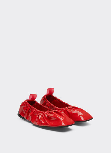 Ferrari Patent leather curled ballerina shoe Rosso Dino 21453f