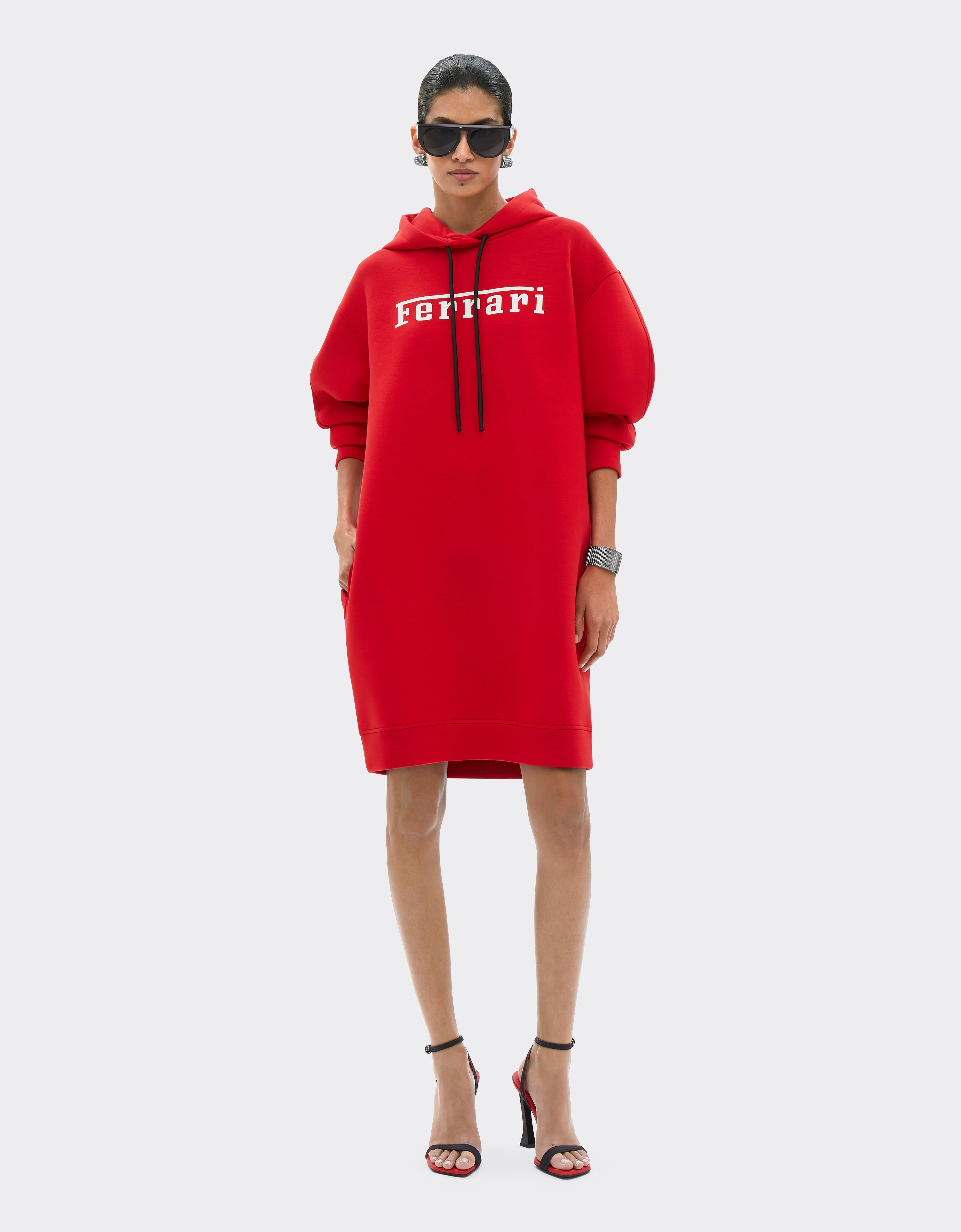 Ferrari Cotton sweatshirt dress with Ferrari logo Racing red 48734f