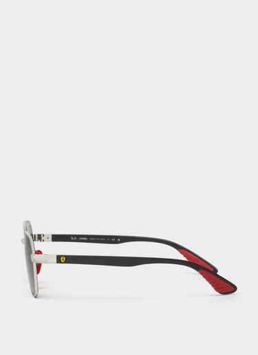 Ferrari Ray-Ban for Scuderia Ferrari 0RB3794M metal sunglasses with dark green lenses Silver F1300f