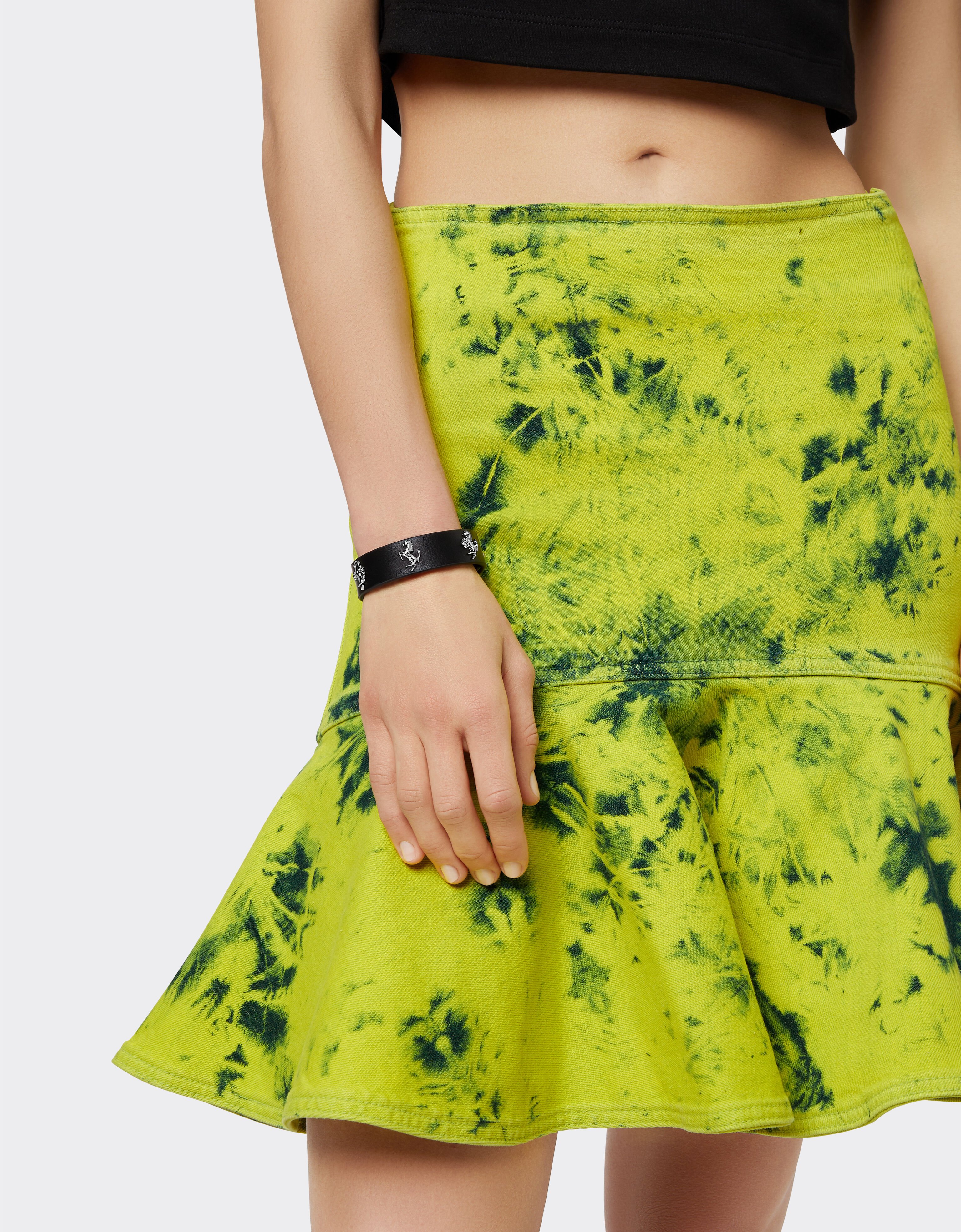 Ferrari Black leather bracelet with studs Black 20257f