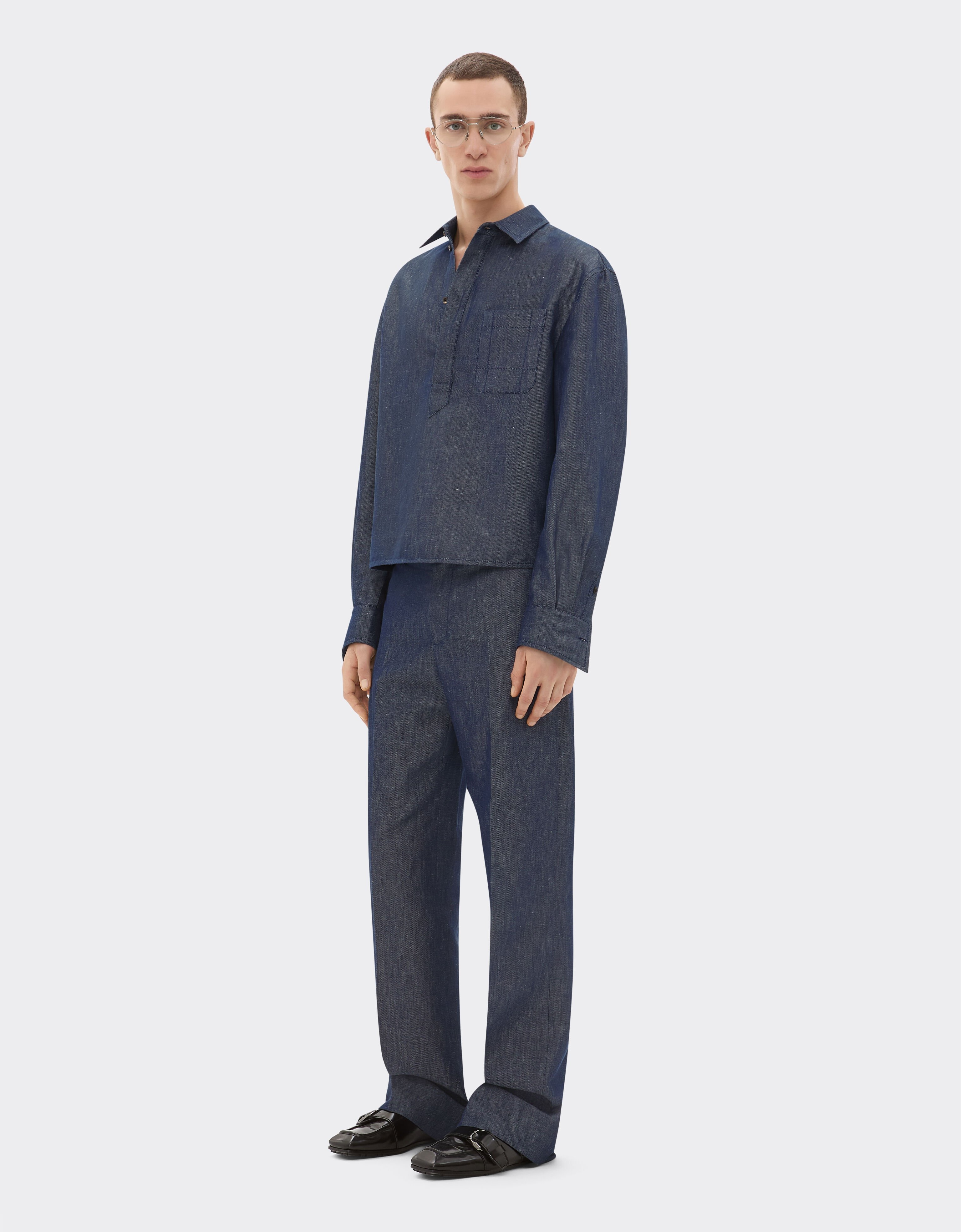 Ferrari Camisa tricotina efecto denim Denim oscuro 22439f