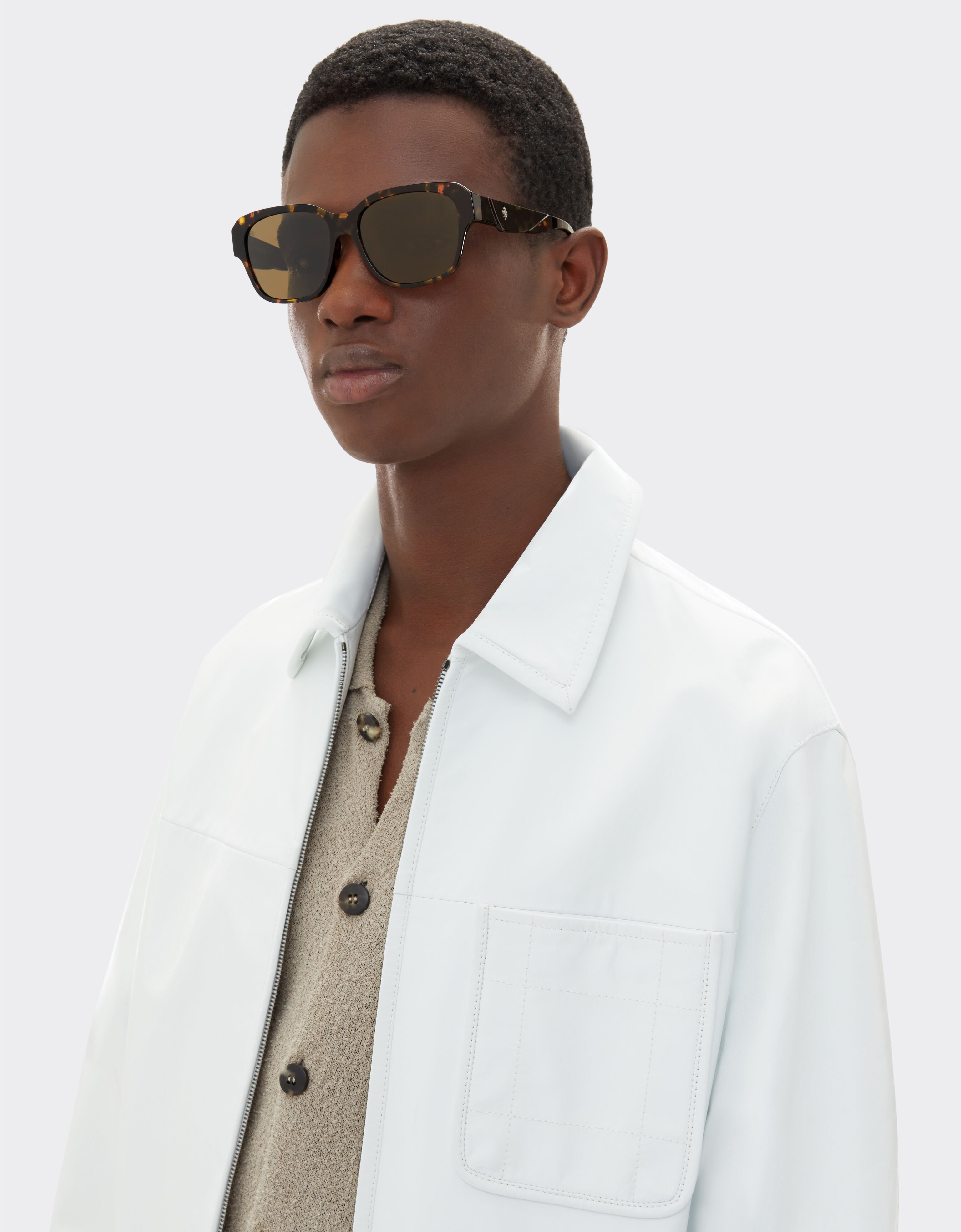 Ferrari Ferrari sunglasses in tortoiseshell yellow acetate with polarised brown lenses Yellow LA02Vf
