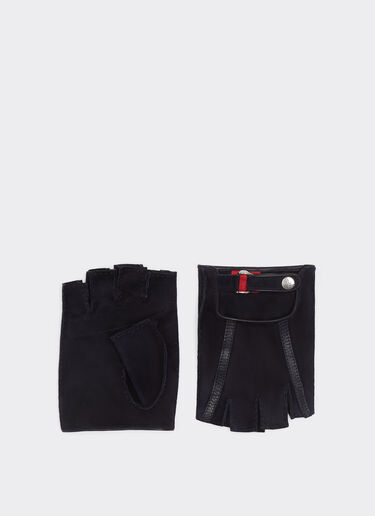 Ferrari Gants de pilote Ferrari en daim sans doigts x Charles Leclerc Bleu marine 22294f