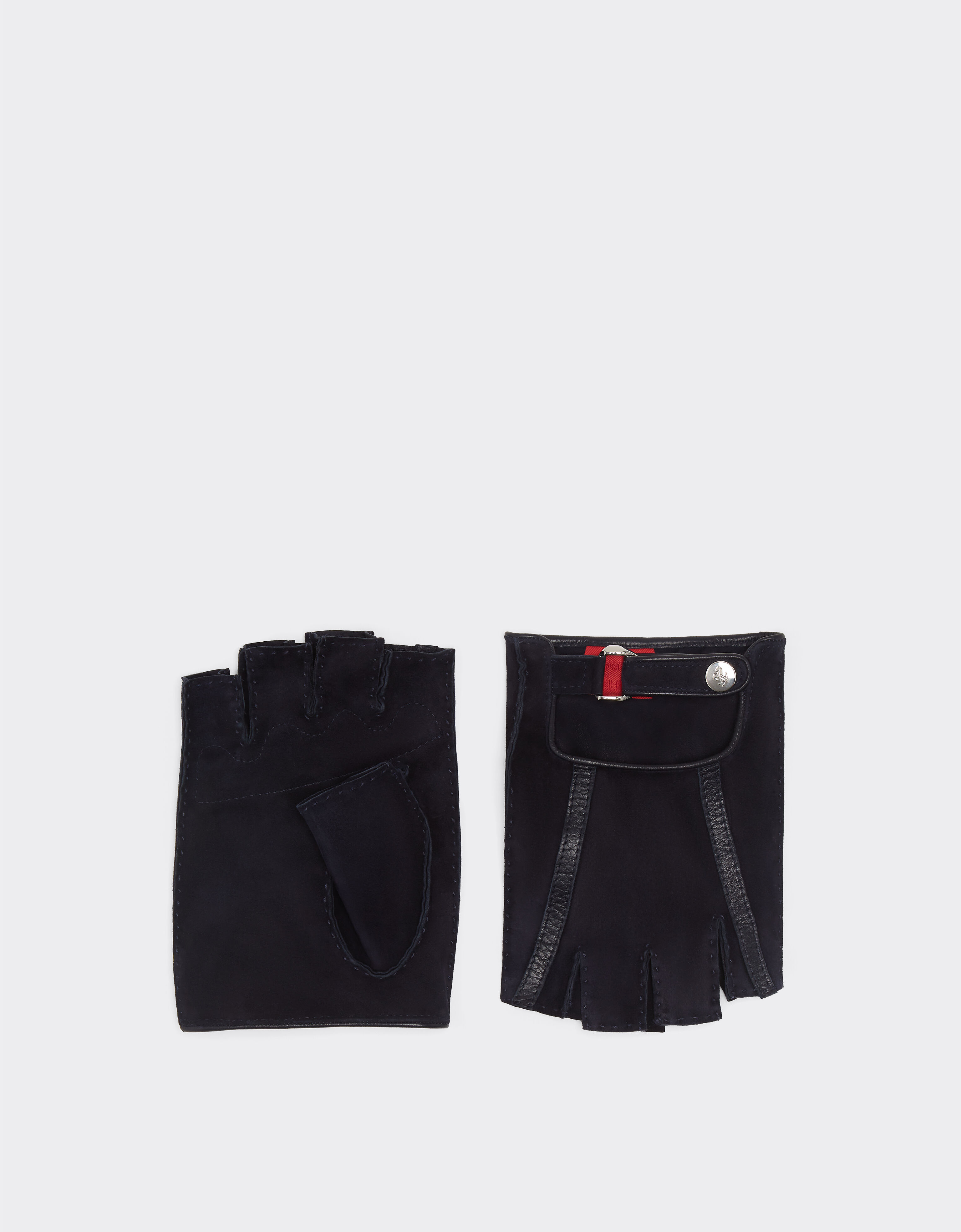 Ferrari Gants de pilote Ferrari en daim sans doigts x Charles Leclerc Bleu marine 22294f