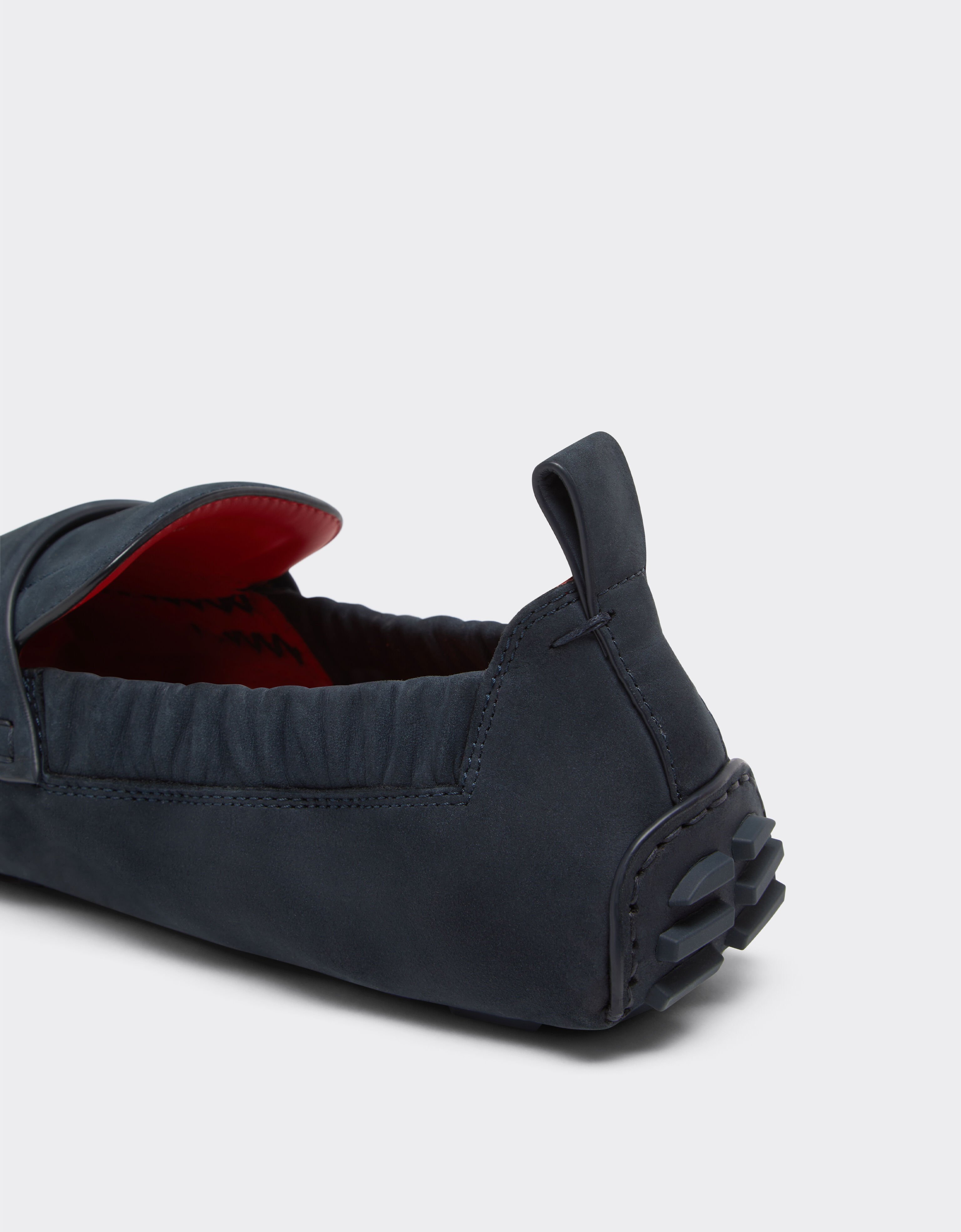 Ferrari Driver loafers in nubuck leather Navy 22034f