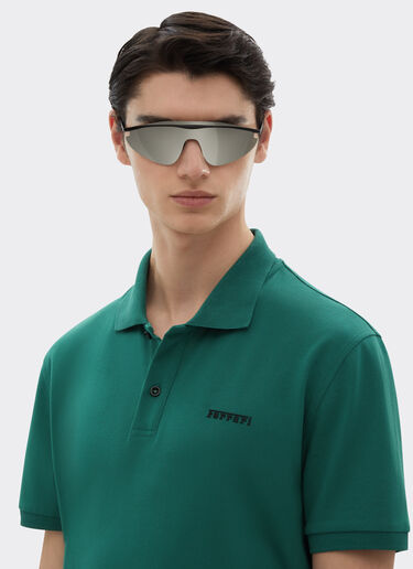 Ferrari Polo de algodón con logotipo Ferrari Verde Ficus 21277f
