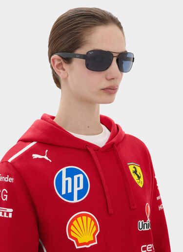 Ray-Ban for Scuderia Ferrari RB3763M in matt black metal and plastic with blue lenses Ferrari Ray-Ban for Scuderia Ferrari RB3763M in matt black metal and plastic with blue lenses Black Matt LA01Gf