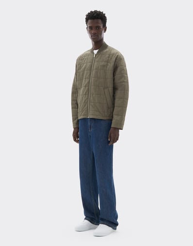 Ferrari Technical Nylon Bomber Jacket with 7x7 Check Verde Cachi CWMOU0037WNY0001f